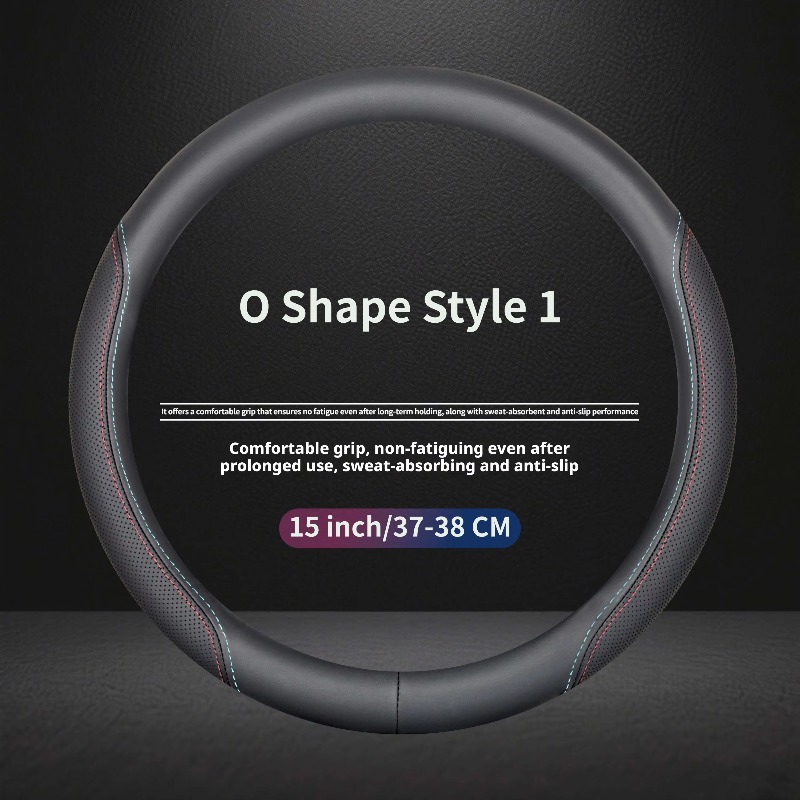 Car Steering Wheel Cover Anti Slip Breathable - Sarung Setir Universal Berbahan Kulit Nappa,