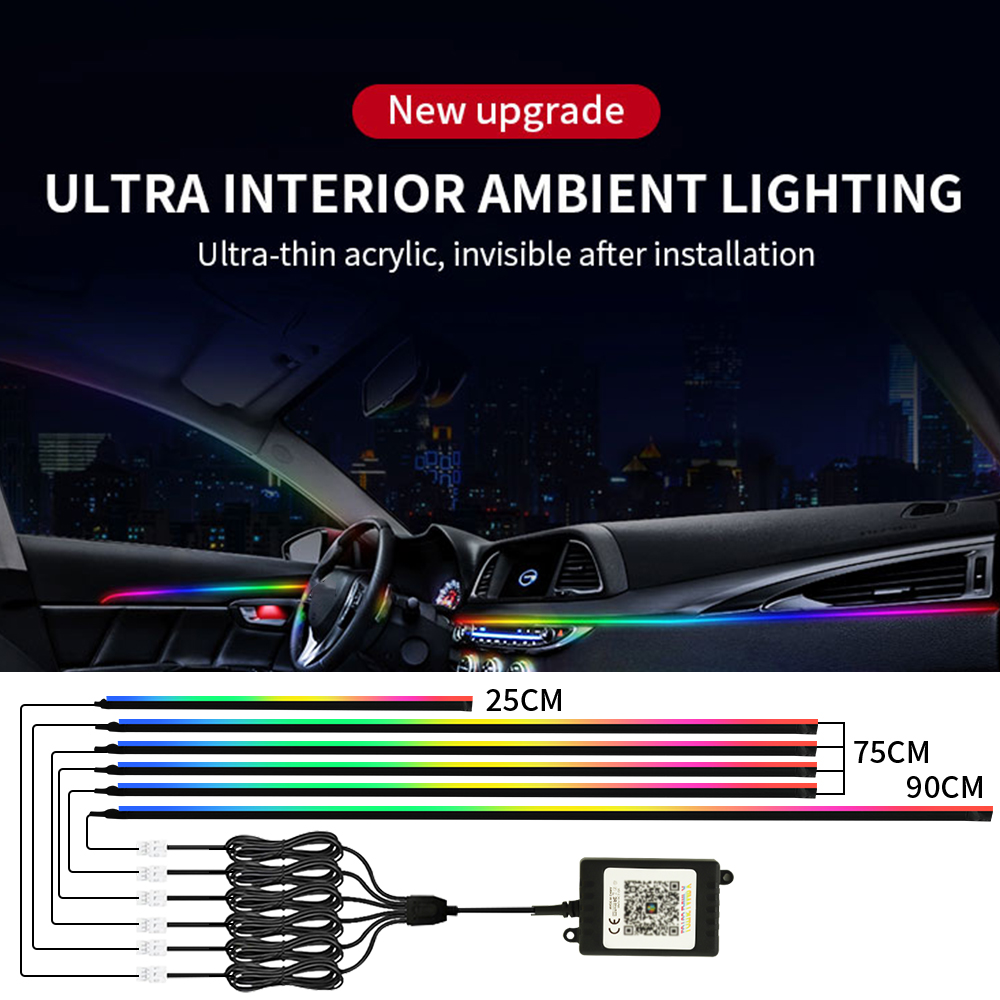 Lampu Dekoratif Interior Mobil - Led Ambient Interior Car Lights App Control ulasan dan harga
