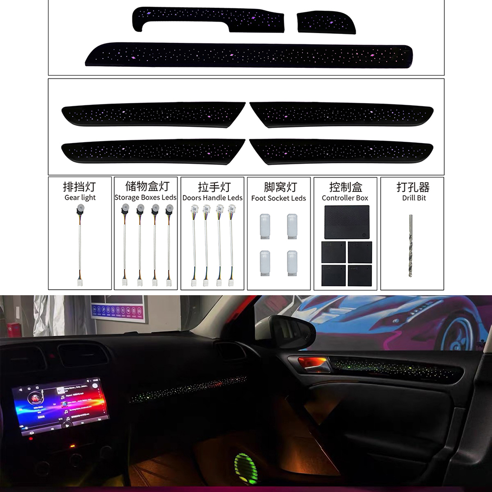 Upgrade Lampu Interior Mobil L - Led Ambient Interior Car Lights App Control ulasan dan harga